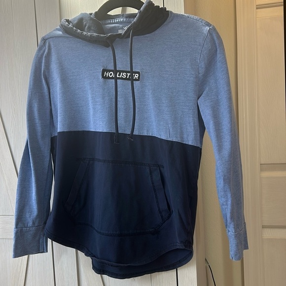 Hollister Navy and Light Blue Hoodie Sz xs - Picture 1 of 9